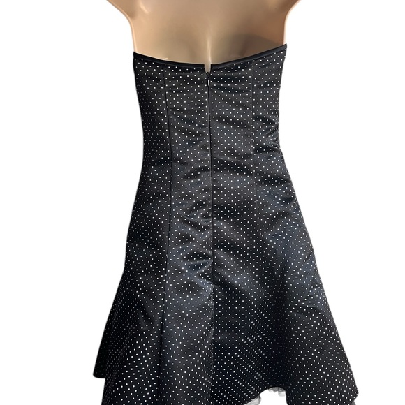 Vintage Gunne Sax Jessica McClintock Size 3/4 Polka Dot Satin  Fit Flare Goth - Picture 2 of 12